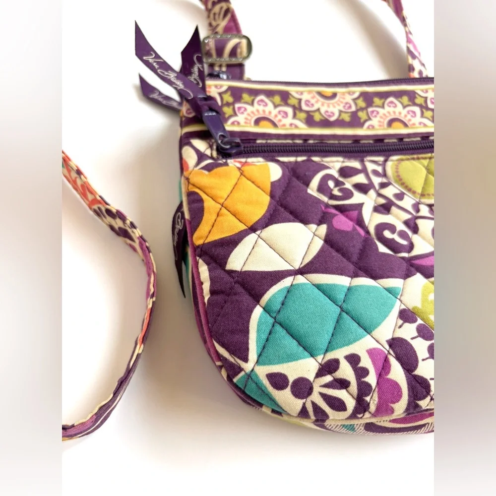 Vera Bradley Purple Plum Retired Pattern Bohemian Floral Quilted Crossbody Bag - Picture 3 of 10
